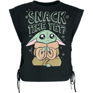 Star Wars Grogu - Snack Time Yet? Top zwart M Katoen Dames - Baby Yoda, Disney, Fan merch, Film