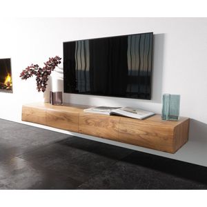 TV-meubel New Live-Edge acacia natuur 175 cm 4 deurs zwevend Lowboard
