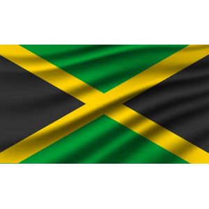 Partychimp Vlag Jamaica - 90x150 Cm - Polyester - Groen/Zwart/Geel