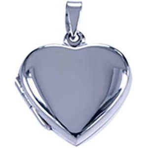 Vriendschapshartje® Medaillon hart  zilver - hanger met zilveren Jasseron ketting 50cm 1mm