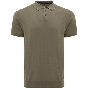 TRESANTI | TREVOR | Basic gebreide polo katoen kasjmier | Donker groen | Size XXXL