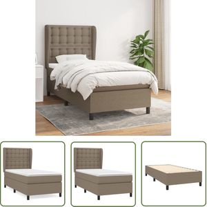 The Living Store Boxspring met matras stof taupe 80x200 cm - Boxspringbed - Boxspring - Tweepersoonsbed - Slaapcomfort - Pocketveermatras