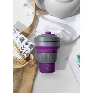 Colourworks Silicone Collapsible Travel Mug 350ml. - Purple