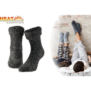 Heat Essentials - Antislip Sokken - Zwart - 39/42 - Wollen Sokken Heren - Huissokken Dames - Noorse Sokken - Unisex