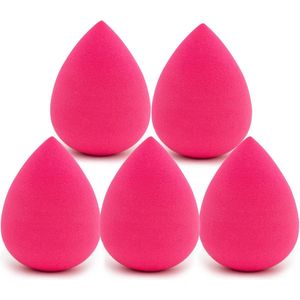 Intirilife Set van 5 Make Up Spons Ei Make-up Spons in Roze - Zachte Beauty Blender voor Foundation en Concealer Cosmetica Make-up Spons voor Crème en Liquid Foundation Powder
