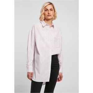 Urban Classics - Oversized Stripe Blouse - 4XL - Wit/Paars