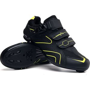 RAMBUX® - Fietsschoenen - MTB Schoenen Heren & Dames - Zwart Geel - SPD-SL & SPD-SM Zool (Race Combi) - Wielrenschoenen - Klikschoenen - Mountainbike - Racefiets - Maat 40