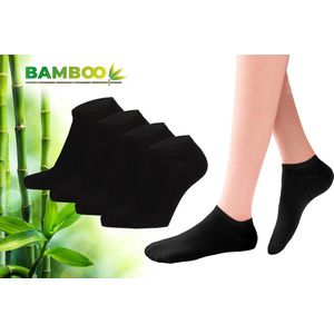 Bamboo - Bamboe Sokken Kinderen - Sneakersokken - Enkelsokken - 4 Paar - Zwart - 31-34 - Sneaker Sokken - Kousen - Sokken Jongens - Sokken Meisjes - Anti Zweet - Duurzaam