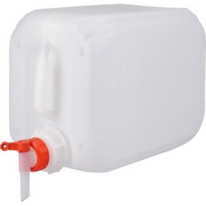 Jerrycan 10 liter met kraan – handig stapelbaar – UN gekeurd – voor water en gevaarlijke vloeistoffen – inclusief dop – totaal te legen