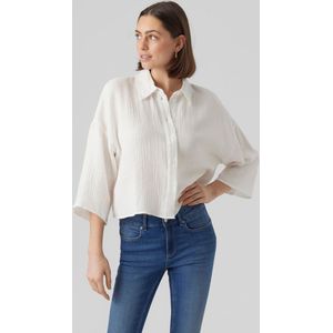 Vero Moda VMNATALI CROP SHIRT - Snow White White