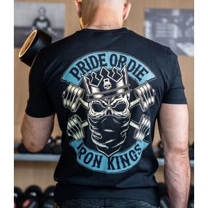 PRIDE or Die Katoenen T-Shirt ""Iron Kings"" Zwart maat M