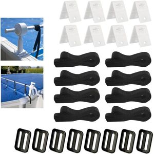 Allecto Plus - Set van 8 universele bevestigingsbanden voor zwembadafdekking - Oprolsystemen zwembadfolie met klemmen - Zwembadzeilen accessoires