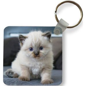 Sleutelhanger - Kitten - Kat - Dier - Plastic - Rond - Uitdeelcadeautjes