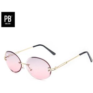 PB Sunglasses - Gipsy Oval Pink. - Zonnebril dames - Festival stijl - Randloze zonnebril - Roze lens