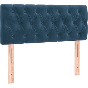 vidaXL Hoofdbord 100x7x78/88 cm fluweel donkerblauw