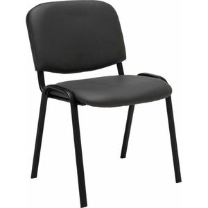 CLP Ken 4-delige set bezoekersstoelen - Kunstleer grijs