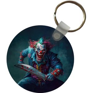 Sleutelhanger - Clown - Horror - Mes - Kleding - Portret - Plastic - Rond - Uitdeelcadeautjes