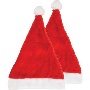 2x Kerstmuts 29 x 42 cm voor volwassenen - Kerstmannenmuts voor dames/heren - Kerstmutsen