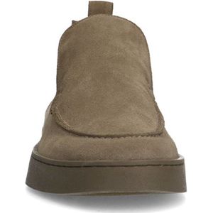 Manfield - Heren - Taupe suède boots - Maat 44