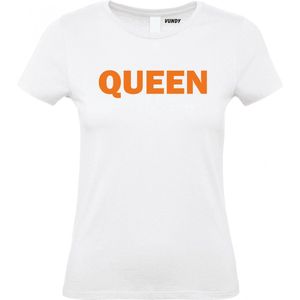 Dames t-shirt Queen | EK 2024 Holland |Oranje Shirt| Koningsdag kleding | Wit Dames | maat XL