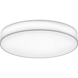 LED Plafondlamp - Plafondverlichting - Torna Lanago - 60W - Aanpasbare Kleur - Rond - Mat Wit - Textiel