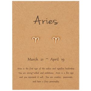 Bixorp Stars Ram / Aries Oorbellen Goudkleurig Sterrenbeeld - Zodiac Oorknopjes