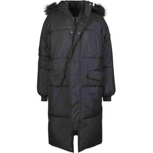 Urban Classics - Oversized Faux Fur Puffer Winterjas - L - Zwart