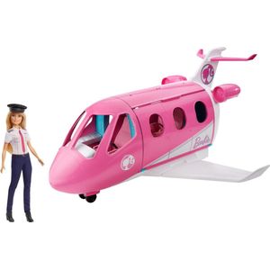 Barbie Estate Droomvliegtuig & Piloot Speelset - Barbiepop met Roze Vliegtuig En Accessoires