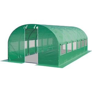 Tunnelkas 4x6m PE-zeil 180g/m² groen transparant