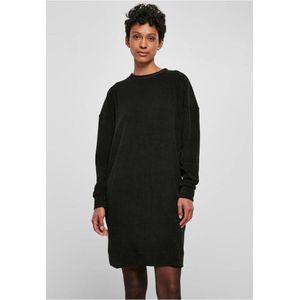 Urban Classics - Velvet Rib Crew Korte jurk - M - Zwart