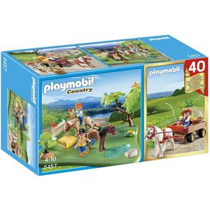 Jubileum Compact Set Ponyweide met hooiwagen /  CompactSet anniversaire ""Cavaliers avec poneys et carriole