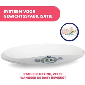 Elektronische Babyweegschaal - 30 g tot 20 kg - LCD-Scherm - Met Gewichtsstabilisator - Opslaan Laatste Weging - Tarra-Functie