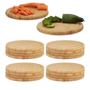 18x ontbijtplank - 30 cm diameter- snijplank bamboe serveerplank - keukenplank
