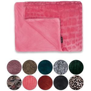 Melli Mello Luxe Plaid 130x170cm - Roze- Luxe Fleecedeken: Plaid voor Stijlvolle Decoratie- Flanel Fleece Plaid voor Bank, Bed en Decoratie - Extra Zacht en Comfortabel - Sweet Escape