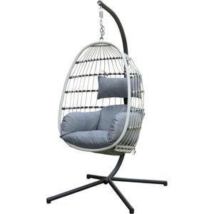 Hangstoel Cocoon - Egg Hangstoel – Hang Stoel Met Standaard – Egg Chair Inclusief Kussens – Voor Binnen Of Buiten – Hangstoelen - Gewicht tot 160 Kg