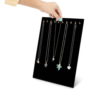 Belle Vous 2 Pak Zwart Velours Ketting Sieraden Display Houders - Sieraden Organizer Rek Standaards met 10 Haken voor Kettingen - Vertoon Kettingen, Knopjes, Hangers & Andere Accessoires