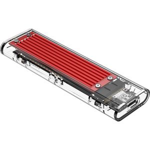 Orico NVMe M.2 SSD behuizing 10Gbps - Transparant - Rood Aluminium