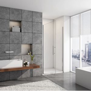 90x180cm douchedeur NANO EasyClean veiligheidsglas chroom