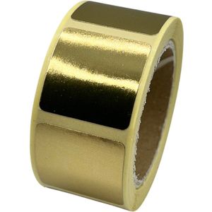 Gouden Sluitsticker - 250 Stuks - vierkant 25x25mm - hoogglans - metallic - sluitzegel - sluitetiket - chique inpakken - cadeau - gift - trouwkaart - geboortekaart - kerst