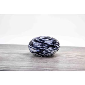 Mini urn 'Stone' Zwart Wit 9 cm van Loranto Glas