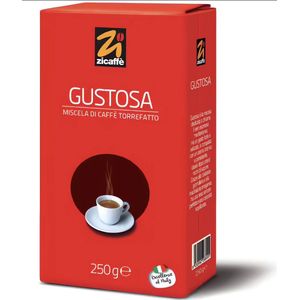 Zicaffè Gustosa - Gemalen koffie uit Sicilië - 250 gram - perfect voor Bialetti Moka, Filter Koffie, Moccamaster, enz.