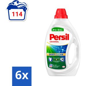 Persil Universal - Deep clean - Vloeibaar Wasmiddel - Witte en Gekleurde Was - 19 Wasbeurten - Voordeelverpakking - 6 stuks
