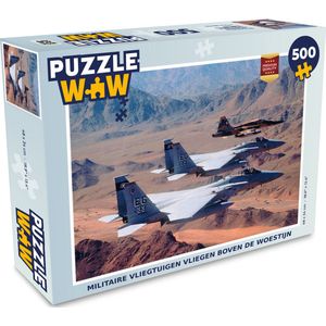 Puzzel Militaire vliegtuigen vliegen boven de woestijn - Legpuzzel - Puzzel 500 stukjes