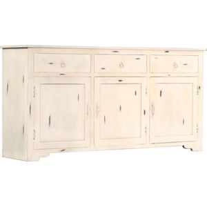 vidaXL Dressoir - Dressoirs - Bijzetkast - Hifi-kast - Dressoir 160x40x80 cm massief mangohout wit