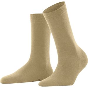 FALKE Softmerino dik halfhoog comfortabel zonder motief zacht winter warm ondoorzichtig Merinowol Katoen Beige Dames sokken - Maat 35-36