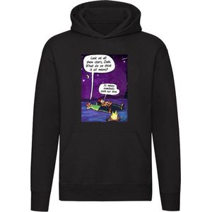 Kijk naar de sterren Hoodie - camping - kamperen - sterren - dief - tent - grappig - trui - sweater - capuchon