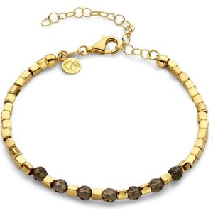 Casa Jewelry Armband Iseo Rookkwarts - Goud Verguld