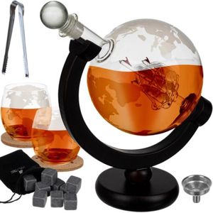 Malatec Globe Whiskey Karaf Set - Uniek en Stijlvol voor de Whiskeykenner