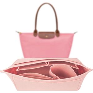 LUOJINYI Organizer voor Longchamp-tas, tassenorganizer voor Longchamp-tas voor dames, tassenorganizer, Longchamp-tas voor dames, grote handtasinzet (roze, S)