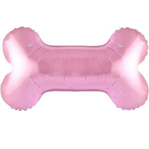 Grote folie ballon in de vorm van een honden bot roze - folie - ballon - roze - honden bot - decoratie
